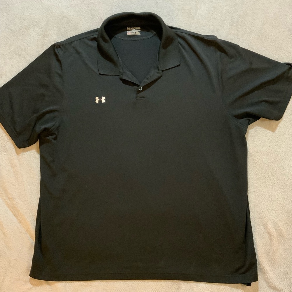 Under Armour HeatGear Black Polo Shirt Men’s 4XL Loose Fit